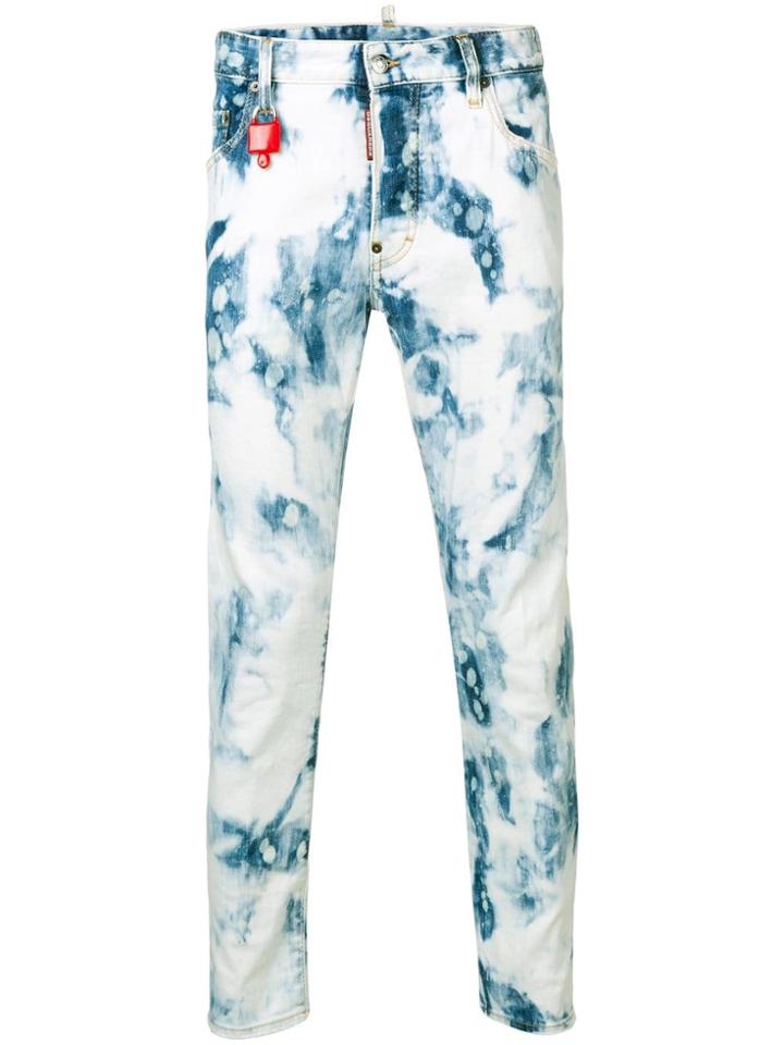 Dsquared2 Bleached Slim Fit Jeans - White