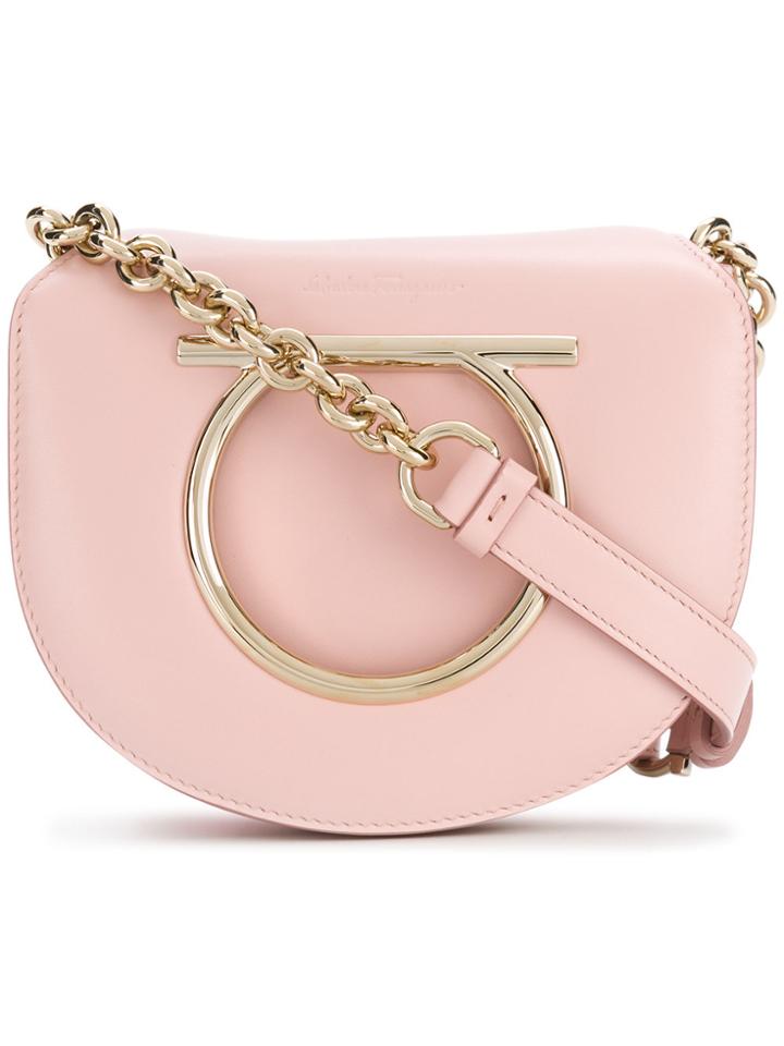Salvatore Ferragamo Gancio Crossbody Bag - Pink & Purple