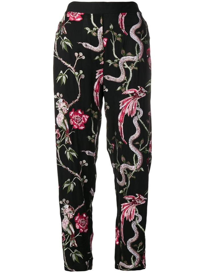 Just Cavalli Snake Print Tapered Trousers - Black