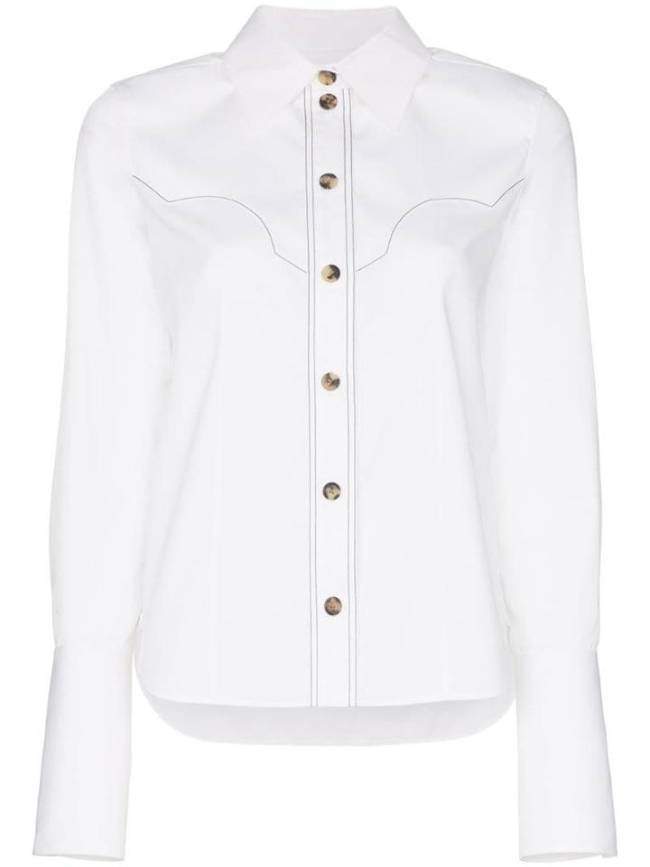 Khaite Dena Western Style Button Down Shirt - White