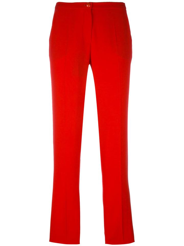 Emporio Armani Slim-fit Trousers, Women's, Size: 46, Red, Viscose