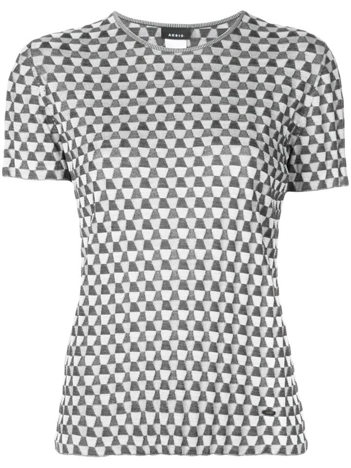 Akris Patterned Crew Neck T-shirt - Silver