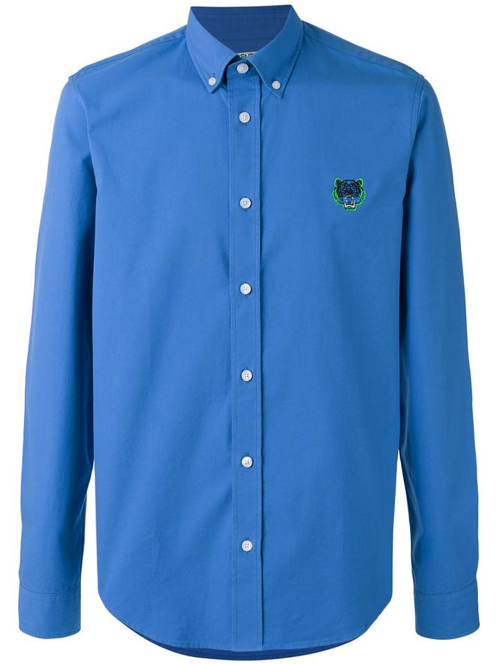 Kenzo - Logo Button-down Shirt - Men - Cotton - L, Blue, Cotton