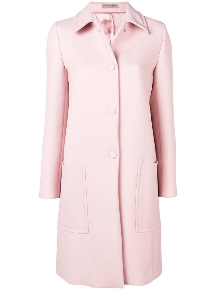 Bottega Veneta Single-breasted Coat - Pink