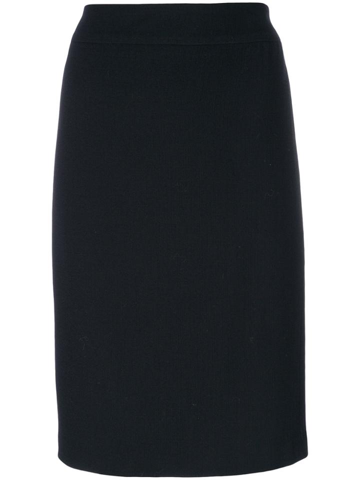 Armani Collezioni Knitted Pencil Skirt - Blue