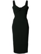 Victoria Beckham Fitted Midi Dress, Women's, Size: 10, Black, Cotton/silk/wool