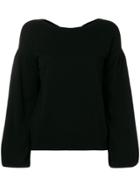Allude V-neck Fine Knit Sweater - Black