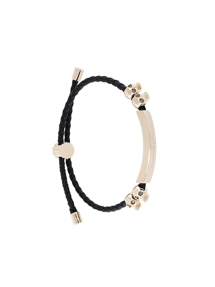 Alexander Mcqueen Skull Friendship Bracelet - Black