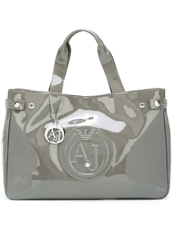 Armani Jeans Logo Embossed Large Tote