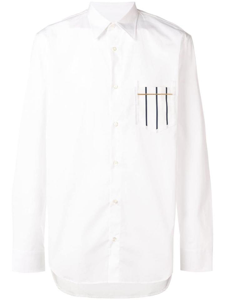 Maison Margiela Striped-pocket Shirt - White