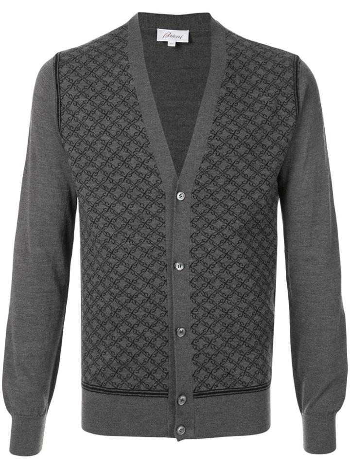 Brioni Jacquard Cardigan - Grey
