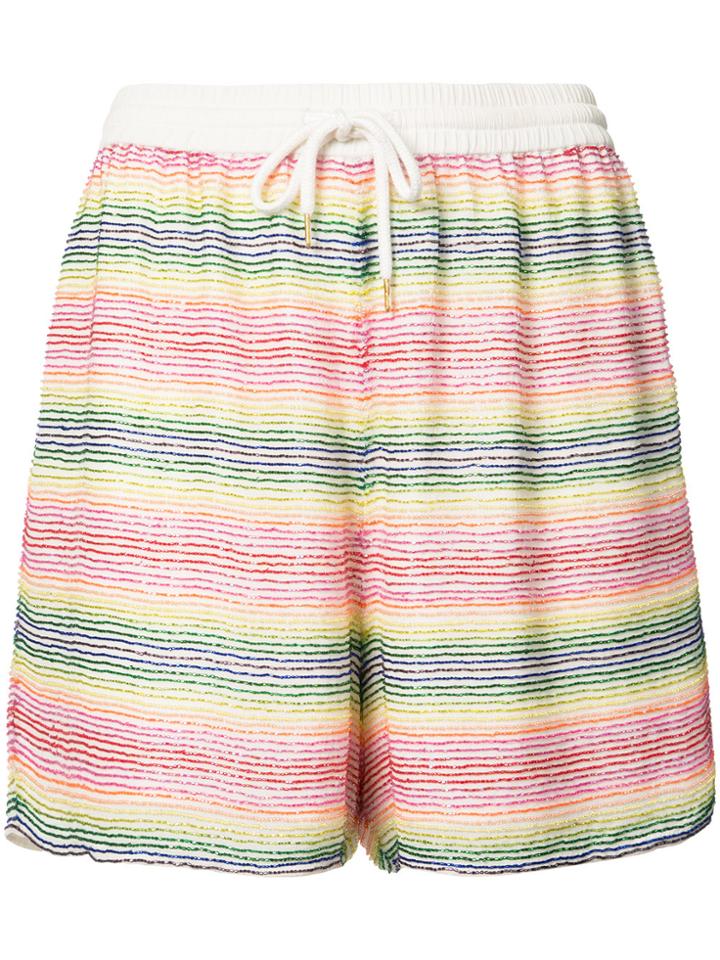 Ashish Beaded Striped Shorts - Multicolour
