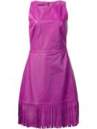 Boutique Moschino Fringed Fitted Dress, Women's, Size: 40, Pink/purple, Polyester