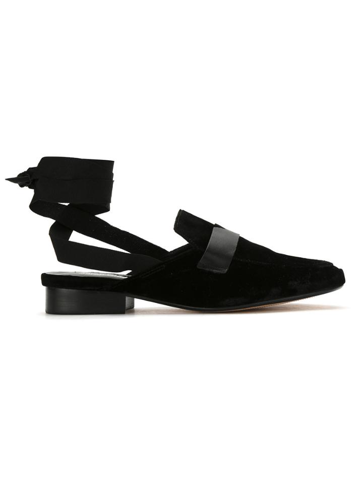 Sarah Chofakian Lace-up Velvet Mules - Unavailable