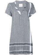 Cecilie Copenhagen Keffiyeh Cotton V-neck Dress, Women's, Black, Cotton