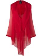 Ann Demeulemeester Sheer Short Dress - Red