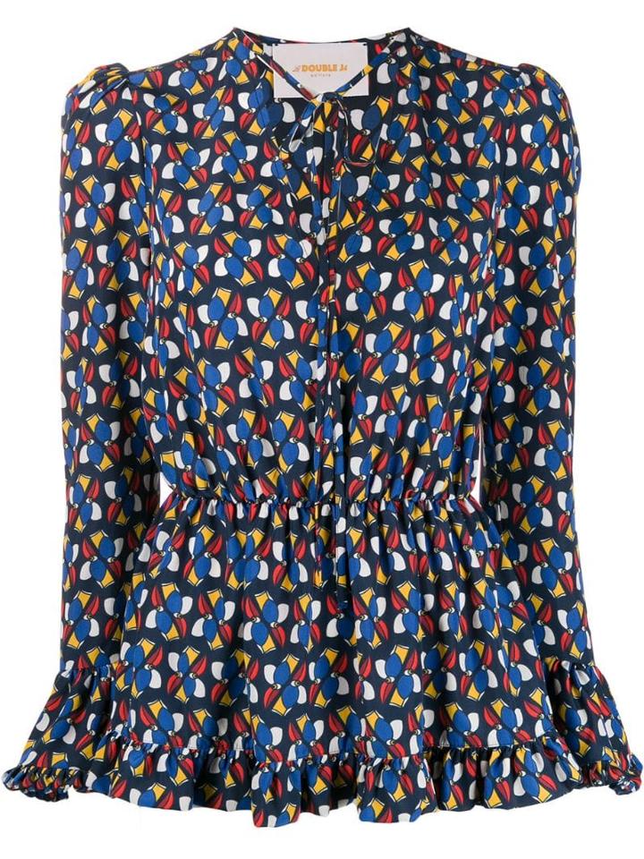 La Doublej Visconti Peplum Top - Blue