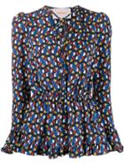 La Doublej Visconti Peplum Top - Blue