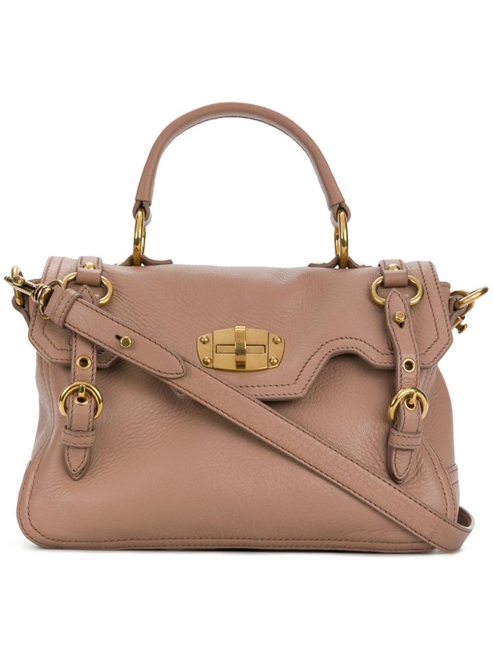 Miu Miu Top Handle Tote Bag - Pink & Purple