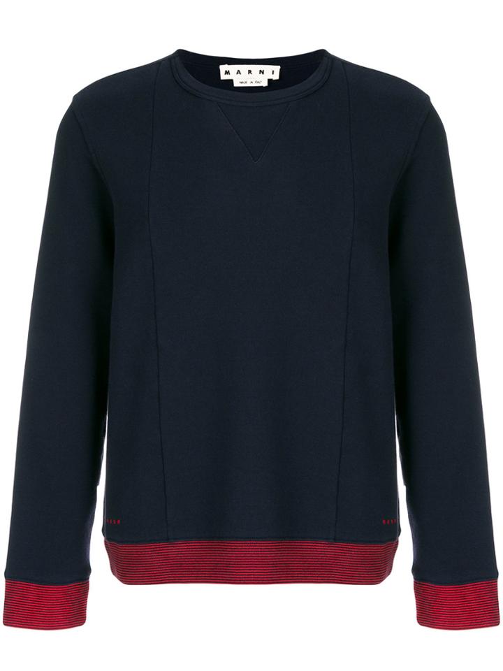 Marni Contrast Hem Sweater - Blue