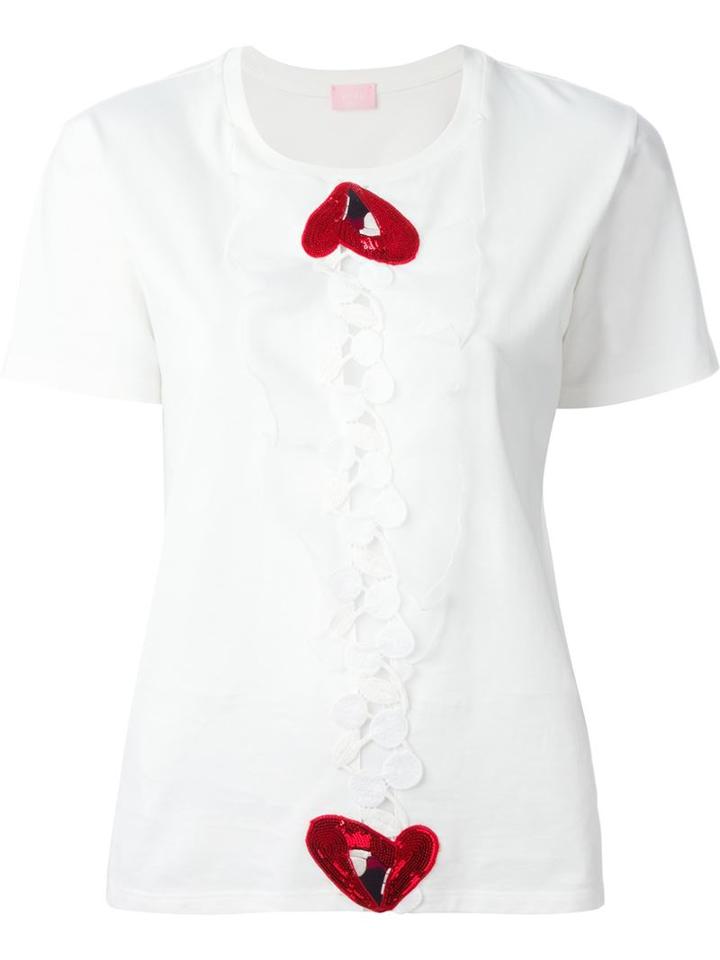 Giamba Sequin Mouth Applique T-shirt