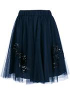 P.a.r.o.s.h. - Sequin Embellished Full Skirt - Women - Polyamide/acetate/viscose - M, Blue, Polyamide/acetate/viscose
