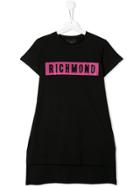 John Richmond Junior Teen Logo Print T-shirt Dress - Black