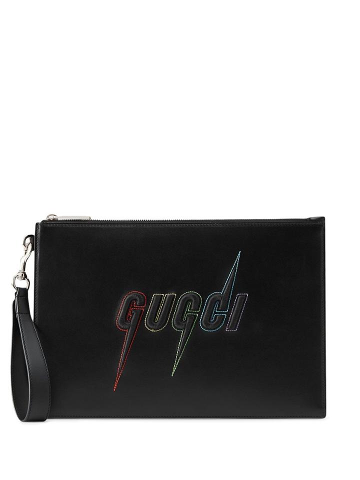 Gucci Gucci Blade Logo Pouch - Black