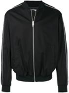 Les Hommes Urban Stripe Bomber Jacket - Black