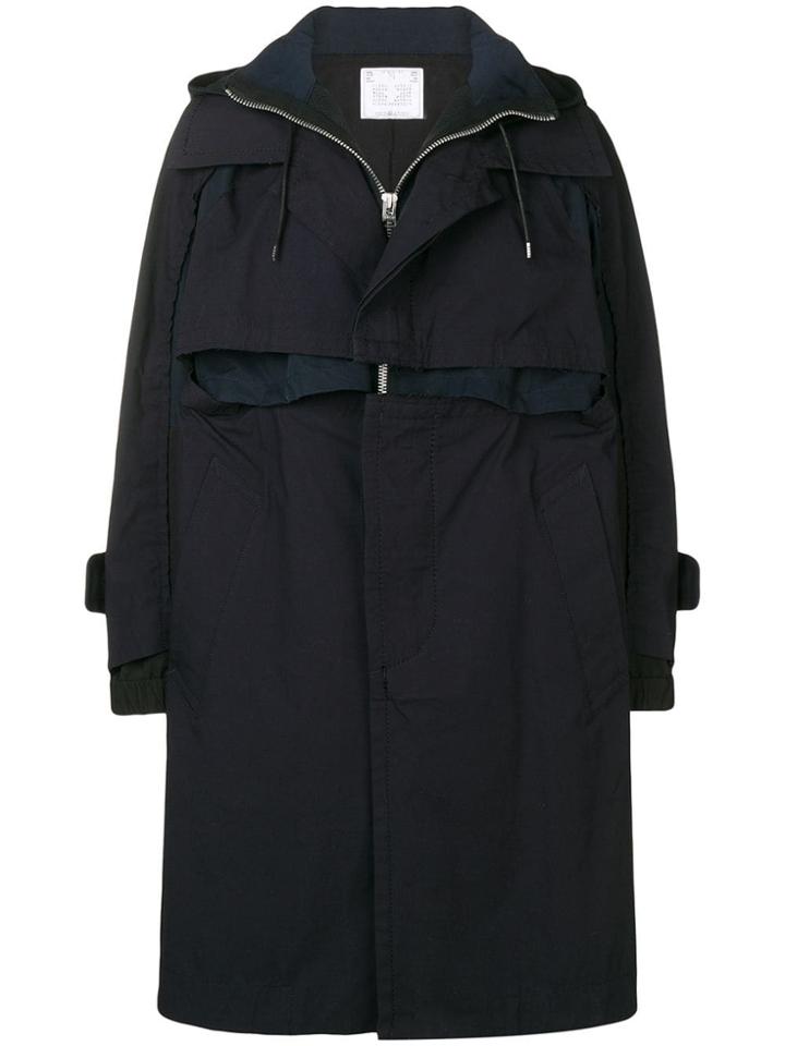 Sacai Boxy Trench Coat - Blue