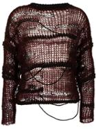 Isabel Benenato Open Knit Jumper, Women's, Size: 42, Red, Cotton/polyamide/polyester/virgin Wool