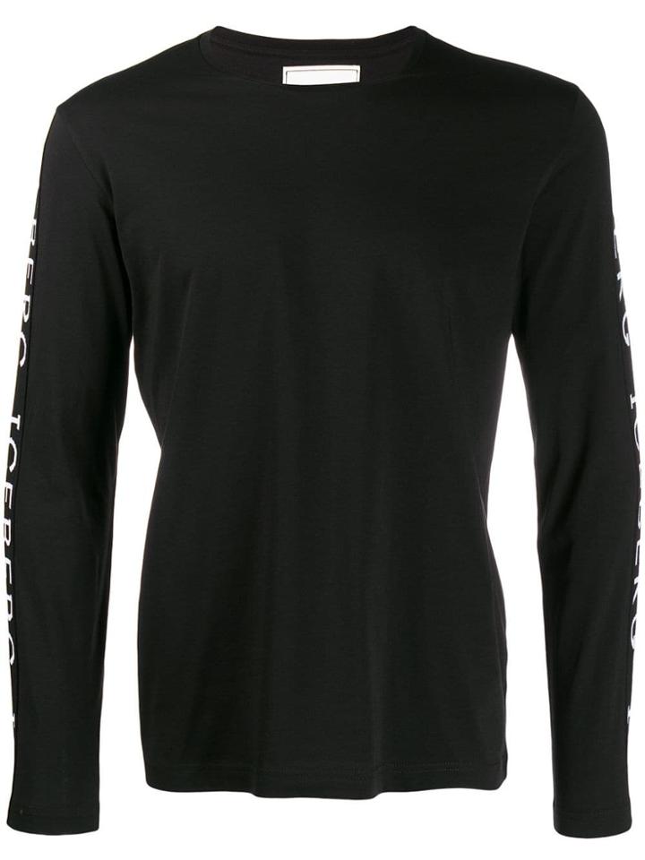 Iceberg Logo Sleeve Jersey Top - Black