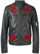 Dolce & Gabbana Rose Patch Biker Jacket