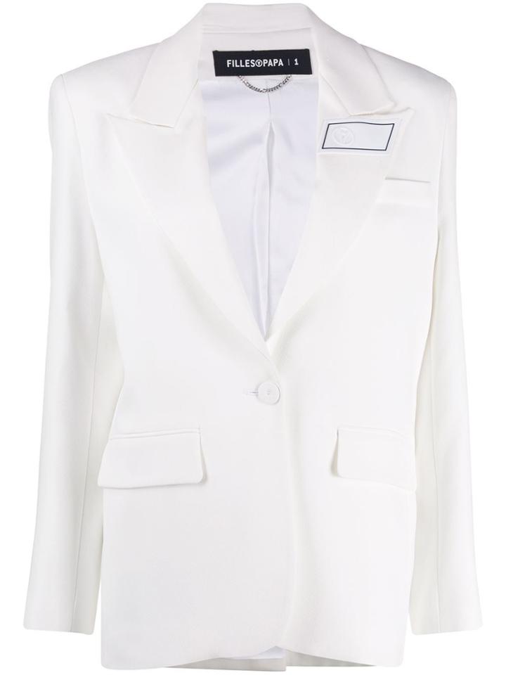 Filles A Papa Rubik Single-breasted Blazer - White