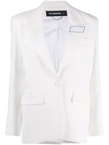 Filles A Papa Rubik Single-breasted Blazer - White