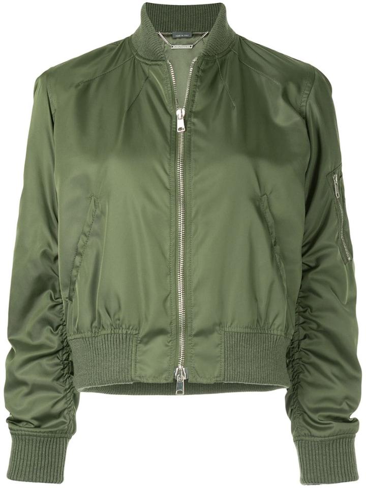 Alexander Mcqueen Cropped Bomber Jacket - Green