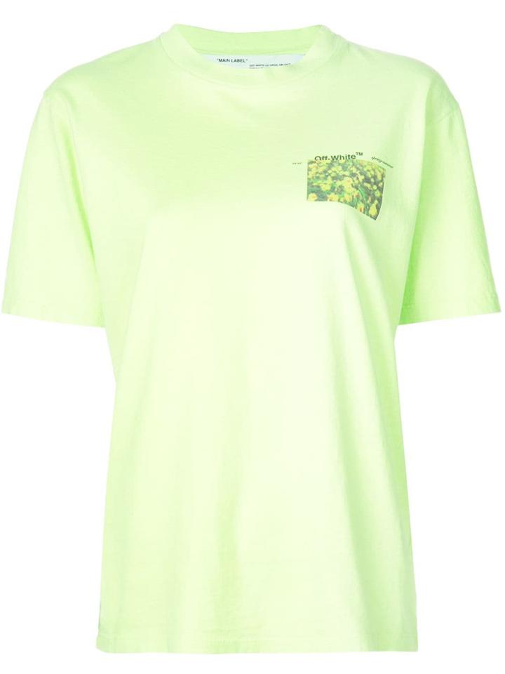 Off-white Woman Floral T-shirt - Green