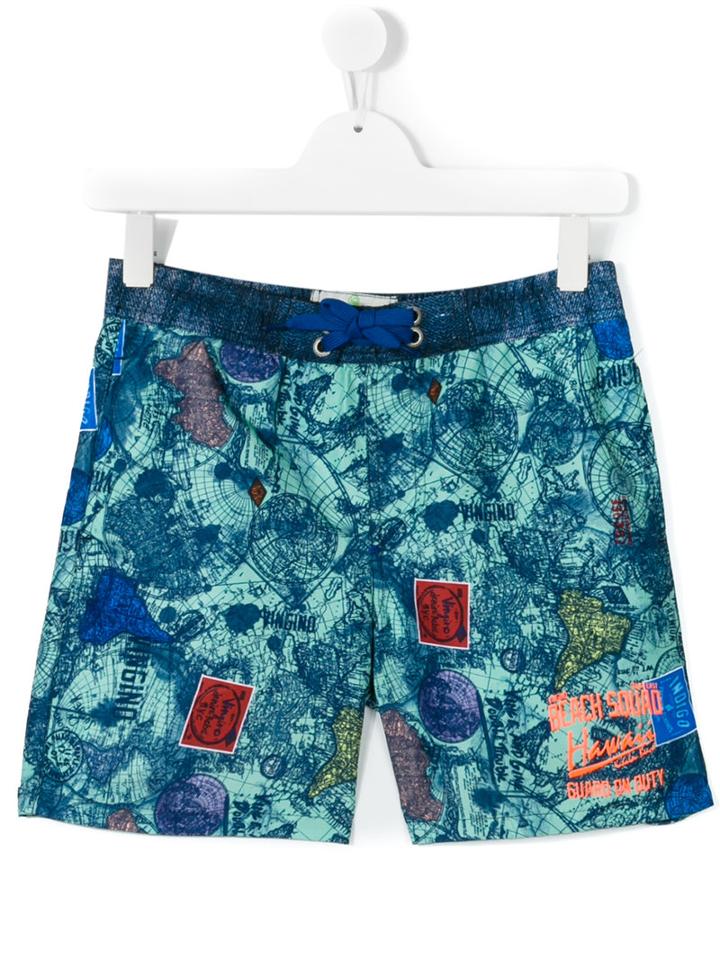 Vingino - Teen Printed Swim Shorts - Kids - Polyester - 16 Yrs, Green