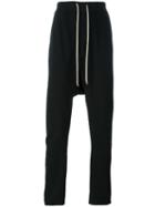 Rick Owens Drkshdw Drop Crotch Track Pants, Men's, Size: Xl, Black, Cotton