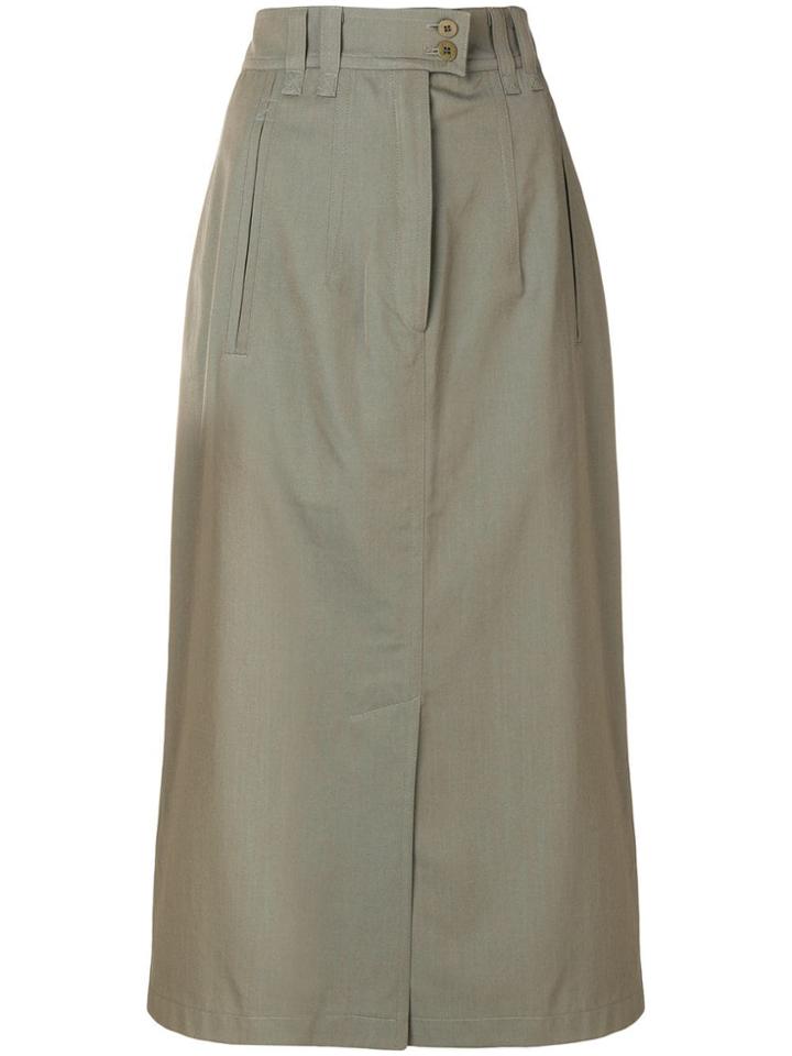 Jil Sander Vintage 1990's Straight Midi Skirt - Green