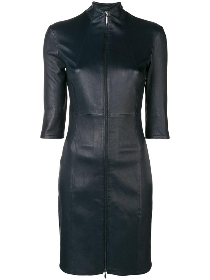 Arma Zip Fitted Dress - Blue