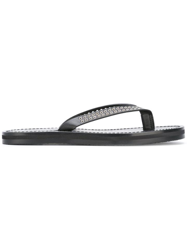 Dsquared2 Eyelet Embellished Flip-flops - Black