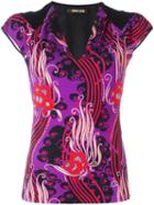 Roberto Cavalli V-neck Printed Blouse