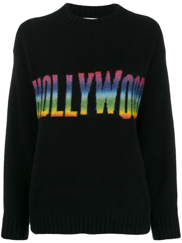 Laneus Rainbow Hollywood Embroidered Jumper - Black