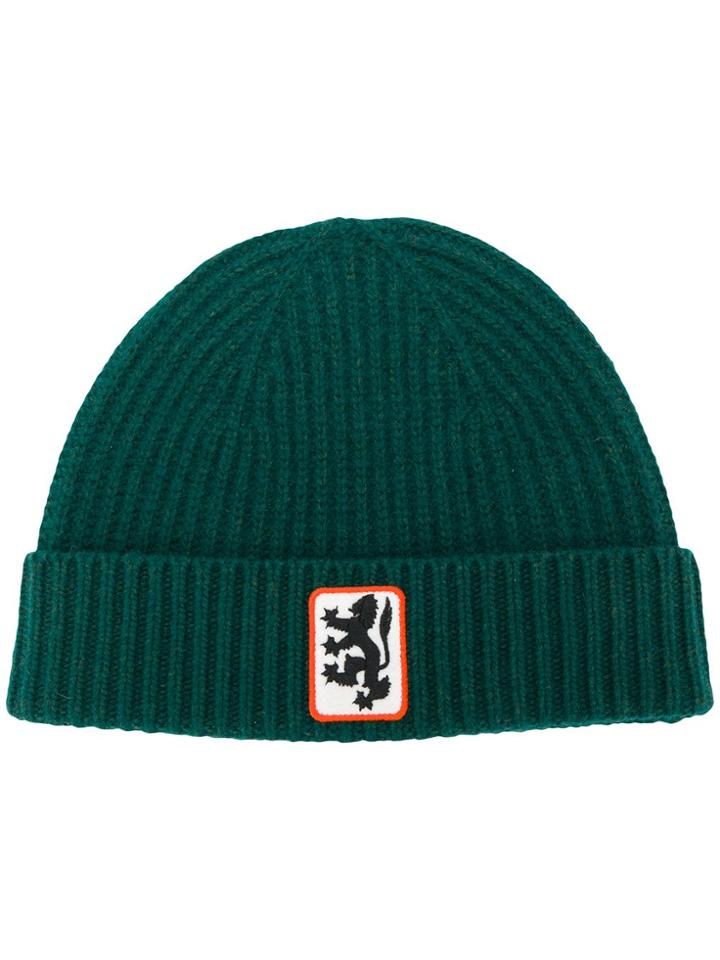Pringle Of Scotland Lion Badge Beanie - Green