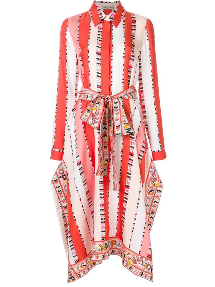 Emilio Pucci Printed Shirt Kaftan Dress - Pink & Purple