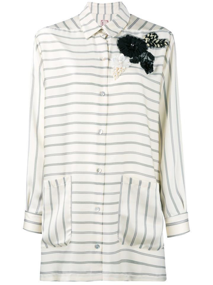 Antonio Marras - Oversized Corsage Shirt - Women - Polyester - 44, Nude/neutrals, Polyester