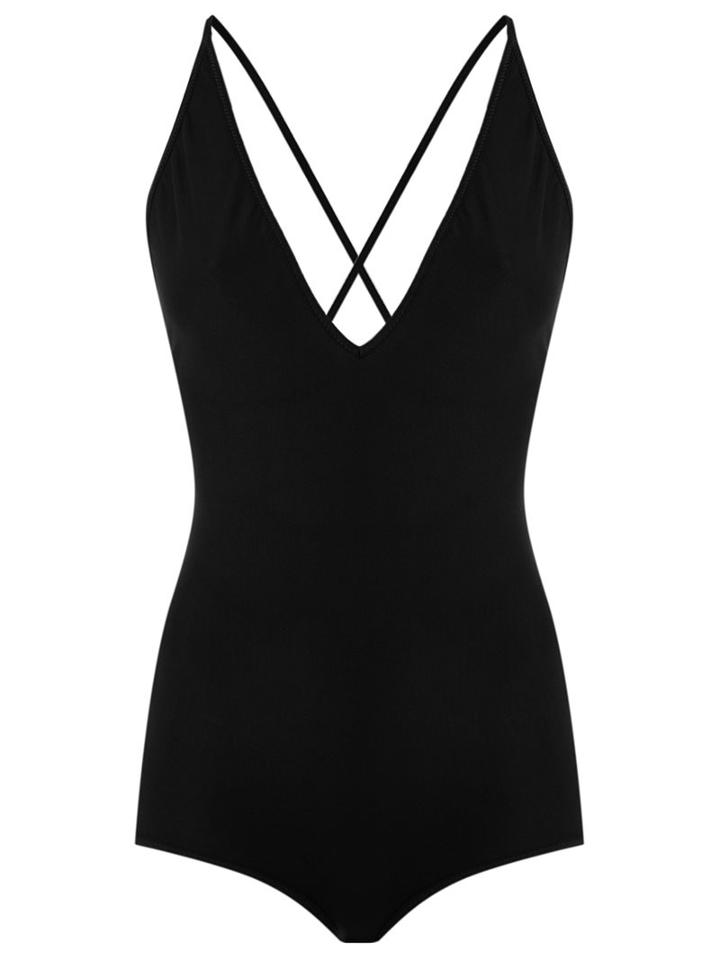 Giuliana Romanno V-neck Bodysuit, Women's, Size: P, Black, Elastodiene/polyamide