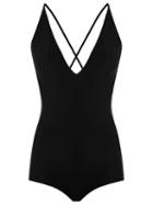 Giuliana Romanno V-neck Bodysuit, Women's, Size: P, Black, Elastodiene/polyamide