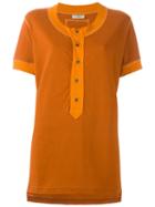 Romeo Gigli Vintage Henley T-shirt, Women's, Size: 50, Yellow/orange
